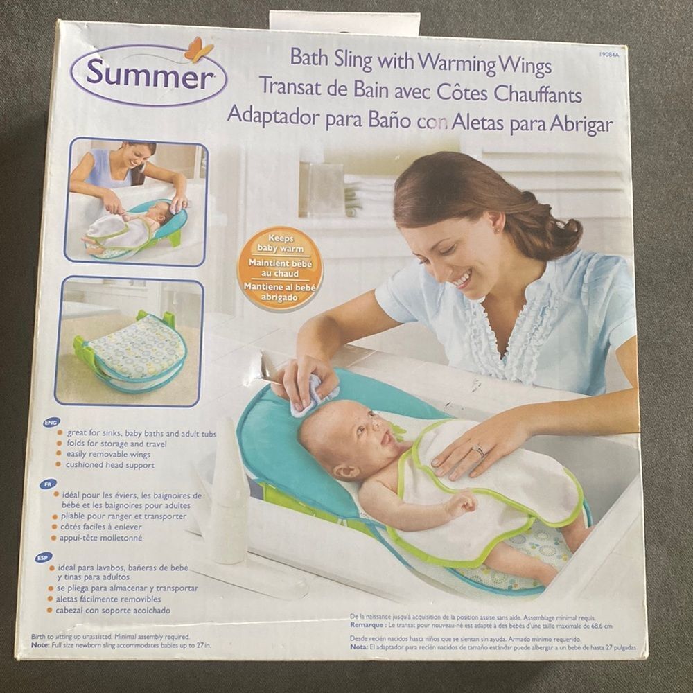 Baby Infant Summer Bath Sling with Warming Wings NEW